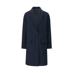 Navy Uniqlo Wool blend Coat